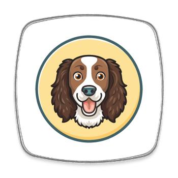 Petit Munsterlander Chien Race Drôle Dessin Animé Kawaii - Magnet carré - blanc - Devant