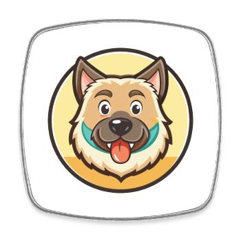 South Russian Ovcharka Dog Breed Cartoon Kawaii - Square fridge magnet - white - Front
