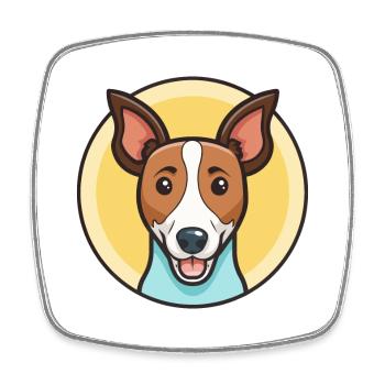 Glatter Foxterrier Hunderasse Karikatur Kawaii - Viereckiger Kühlschrankmagnet - Weiß - Vorne