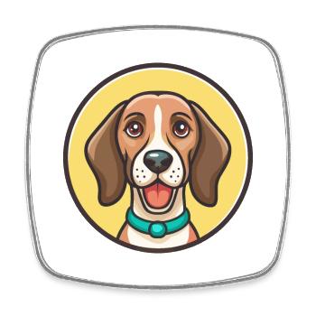 Southern Hound Dog Breed Cartoon Kawaii Clipart - Square fridge magnet - white - Front