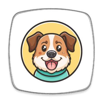 Stephens Stock Hund Rasse Cartoon Kawaii Clipart - Viereckiger Kühlschrankmagnet - Weiß - Vorne