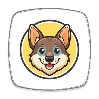 Suédois Vallhund Chien Race Dessin animé Kawaii Clipart - Magnet carré - blanc - Devant