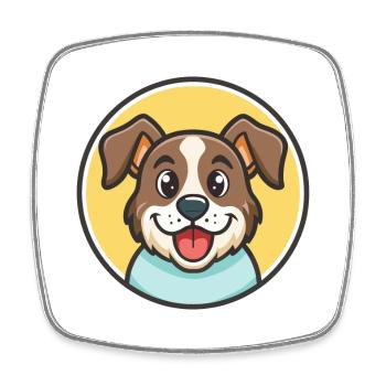 Slovensky Cuvac chien race dessin animé Kawaii Clipart - Magnet carré - blanc - Devant