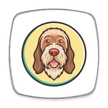 Spinone Italiano Race Chien Dessin animé Kawaii Clipart - Magnet carré - blanc - Devant