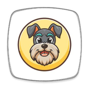 Standard Schnauzer Hunderasse Cartoon Kawaii - Viereckiger Kühlschrankmagnet - Weiß - Vorne