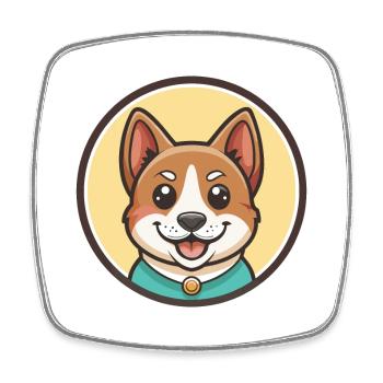 Thai Bangkaew Dog Breed Cartoon Kawaii Clipart Pet - Square fridge magnet - white - Front