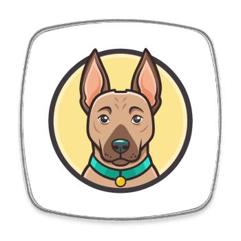 Thai Ridgeback Hund Rasse Cartoon Kawaii Clipart - Viereckiger Kühlschrankmagnet - Weiß - Vorne