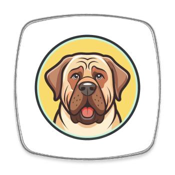 Spanische Dogge Hund Rasse Cartoon Kawaii Clipart - Viereckiger Kühlschrankmagnet - Weiß - Vorne