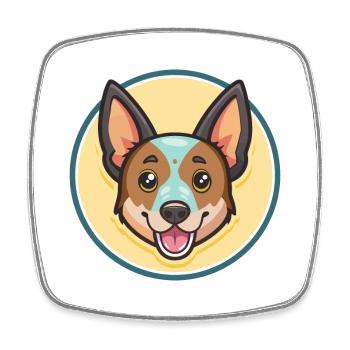 St. Miguel Rinder Hund Rasse Karikatur Kawaii Clipart - Viereckiger Kühlschrankmagnet - Weiß - Vorne