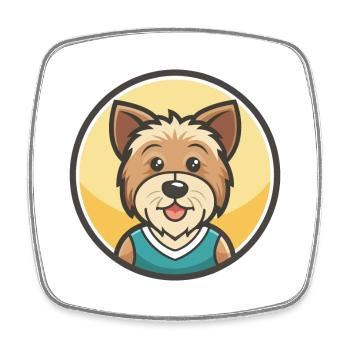 Sportlich Lucas Terrier Hunderasse Cartoon Kawaii - Viereckiger Kühlschrankmagnet - Weiß - Vorne