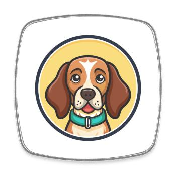 Steirischer grobhaariger Hund Hunderasse Cartoon Haustier - Viereckiger Kühlschrankmagnet - Weiß - Vorne