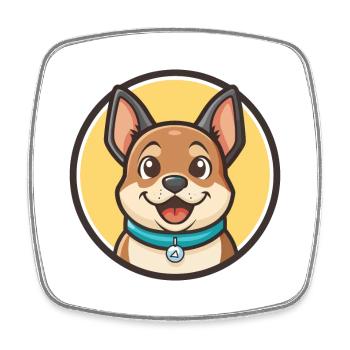 Strellufstover Hunderasse Cartoon Kawaii Clipart - Viereckiger Kühlschrankmagnet - Weiß - Vorne
