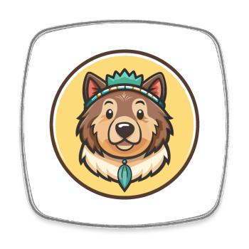 Tahltan Bear Dog Breed Cartoon Kawaii Clipart Pet - Square fridge magnet - white - Front
