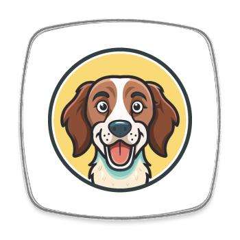 West Country Harrier Chien Race Dessin animé Kawaii Pet - Magnet carré - blanc - Devant