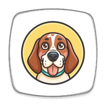 Jugoslawische Windhund Rasse Karikatur Kawaii Clipart - Viereckiger Kühlschrankmagnet - Weiß - Vorne