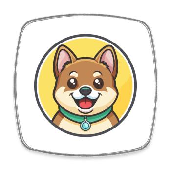Tang Chien Race Dessin Animé Kawaii Clipart Illustration - Magnet carré - blanc - Devant