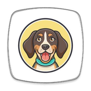 Transsilvanischer Windhund Hunderasse Lustige Karikatur Kawaii - Viereckiger Kühlschrankmagnet - Weiß - Vorne