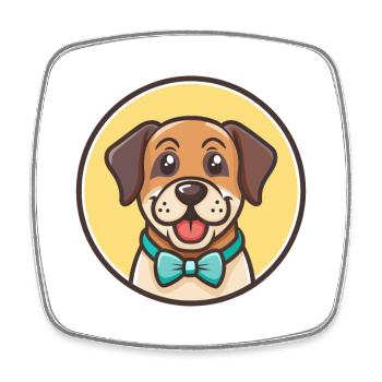 Tyroler Bracke Hunderasse Cartoon Kawaii Clipart - Viereckiger Kühlschrankmagnet - Weiß - Vorne