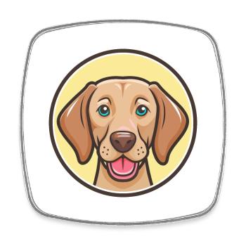 Vizsla Hund Rasse Cartoon Kawaii Clipart Tier Haustier - Viereckiger Kühlschrankmagnet - Weiß - Vorne