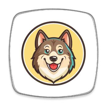Westsibirische Laika Hunderasse Lustige Karikatur Kawaii - Viereckiger Kühlschrankmagnet - Weiß - Vorne