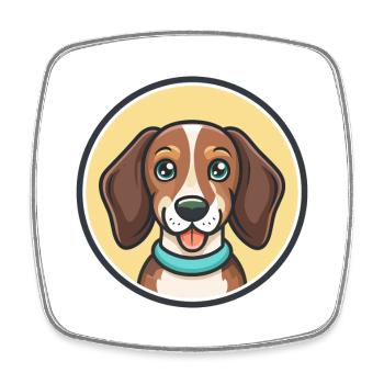 Westphalien Dachsbracke Chien Race Dessin Animé Kawaii - Magnet carré - blanc - Devant