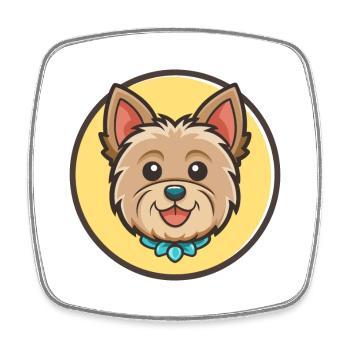 Yorkshire Terrier Dog Breed Cartoon Kawaii Clipart - Square fridge magnet - white - Front