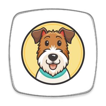 Fil Fox Terrier Chien Race Dessin animé Kawaii Clipart - Magnet carré - blanc - Devant