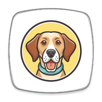 Treeing Cur Hund Rasse Lustige Karikatur Kawaii Clipart - Viereckiger Kühlschrankmagnet - Weiß - Vorne