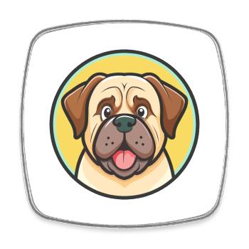 Transmontano Mastiff Hunderasse Cartoon Kawaii Haustier - Viereckiger Kühlschrankmagnet - Weiß - Vorne