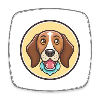 Vanjari Hound Chien Race Dessin animé Kawaii Clipart Animal de compagnie - Magnet carré - blanc - Devant