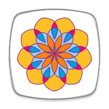 Yoga Mandala Sonne Meditation om Namaste Shanti - Viereckiger Kühlschrankmagnet - Weiß - Vorne