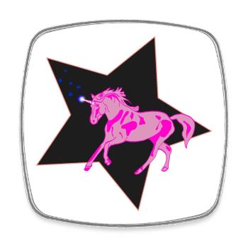 Licorne - Magnet carré - blanc - Devant