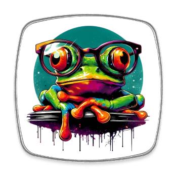 Grenouille - Magnet carré - blanc - Devant