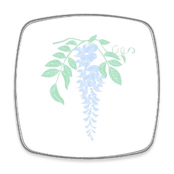 Glycine Fleurs de glycine - Magnet carré - blanc - Devant