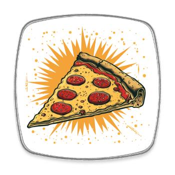 Graphique de la tranche de pizza - Magnet carré - blanc - Devant