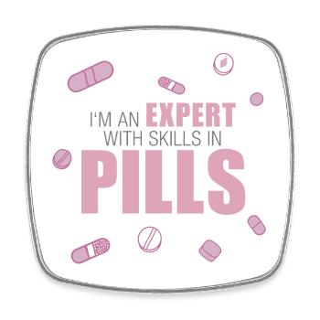 PTA, PKA, Apothekerin, Expert with Skills in Pills - Viereckiger Kühlschrankmagnet - Weiß - Vorne