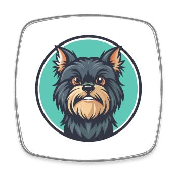 Affenpinscher Dog Breed Cartoon Kawaii Clipart Pet - Square fridge magnet - white - Front