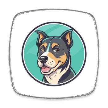 Argentinische Pila Hunderasse Cartoon Kawaii Clipart - Viereckiger Kühlschrankmagnet - Weiß - Vorne