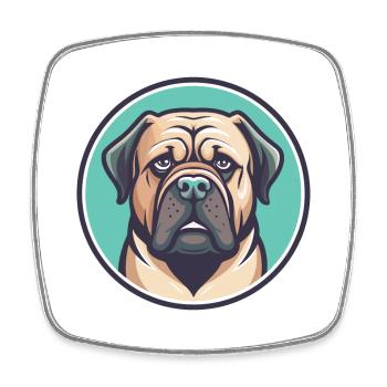 Assyrische Dogge Hunderasse Karikatur Kawaii Clipart - Viereckiger Kühlschrankmagnet - Weiß - Vorne