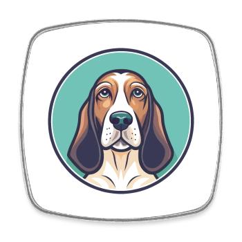 Basset Artesien Normand Dog Breed Cartoon Kawaii - Square fridge magnet - white - Front