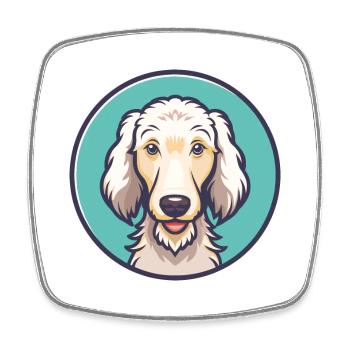 Bedlington Terrier Dog Breed Cartoon Kawaii - Square fridge magnet - white - Front