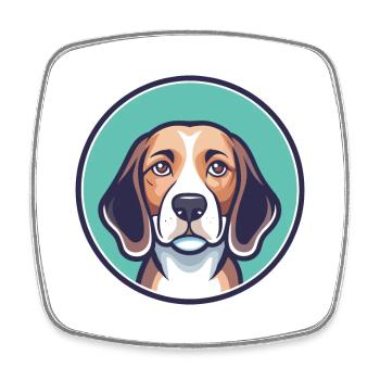 Beagle Dog Breed Cartoon Kawaii Clipart Animal Pet - Square fridge magnet - white - Front
