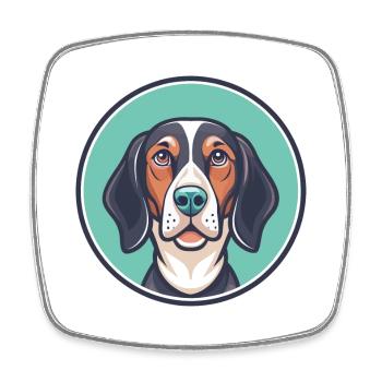 Anglais américain Coonhound chien race dessin animé drôle - Magnet carré - blanc - Devant
