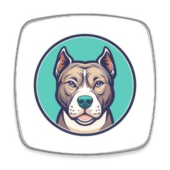 American Pitbull Terrier Dog Breed Cartoon Kawaii - Square fridge magnet - white - Front