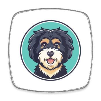 Barbet Dog Breed Cartoon Kawaii Clipart Animal Pet - Square fridge magnet - white - Front