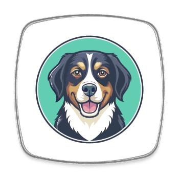 Appenzeller Sennenhund Race de chien Dessin animé Kawaii - Magnet carré - blanc - Devant