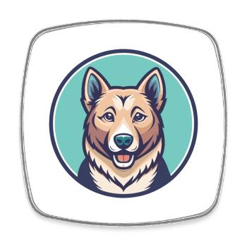Armenische Gampr Hunderasse Karikatur Kawaii Clipart - Viereckiger Kühlschrankmagnet - Weiß - Vorne
