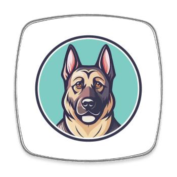 Aryan Molosse Chien Race Dessin animé Kawaii Clipart - Magnet carré - blanc - Devant