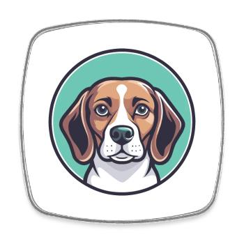Beagle Harrier Hunderasse Cartoon Kawaii Clipart - Viereckiger Kühlschrankmagnet - Weiß - Vorne