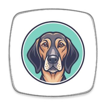 Bavarian Mountain Hound Dog Breed Cartoon Kawaii - Square fridge magnet - white - Front